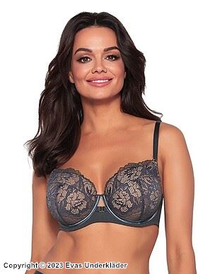 Romantic big cup bra, openwork lace, flowers, B to I-cup
